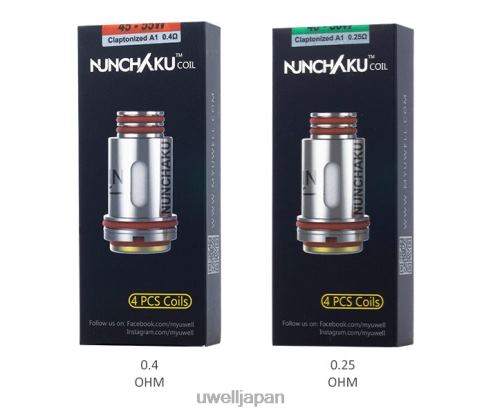 UWELL NUNCHAKU コイル (4 パック) | UWELL Japan 025オーム J0X2T261